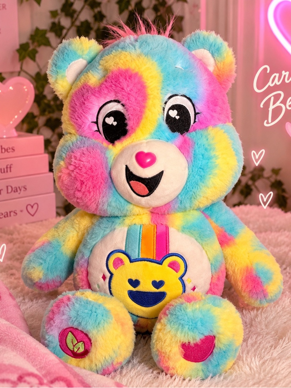 Carebear Plush Rainbow Multicolor Bear Stuffed Toy